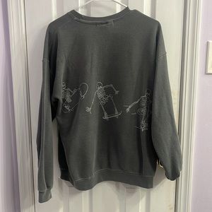 Project Social T / Urban Outfitters SKELETON SKATE SWEATSHIRT size s/m GREY